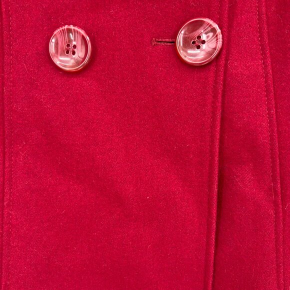 Steve Madden Red Wool Blend Double-Breasted Peacoat Jacket Women’s Size L - Picture 5 of 14